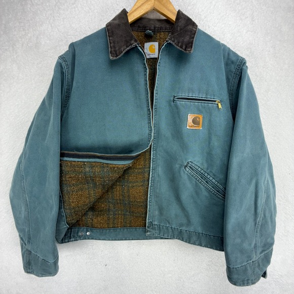 Carhartt Other - Vintage‎ Carhartt Detroit Jacket Blanket Lined Mens Large J43 HTG Hunter Green